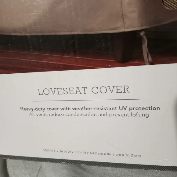 New Threshold Brown Loveseat 55.5 Cover Weather Resistant - Picture 2 of 4